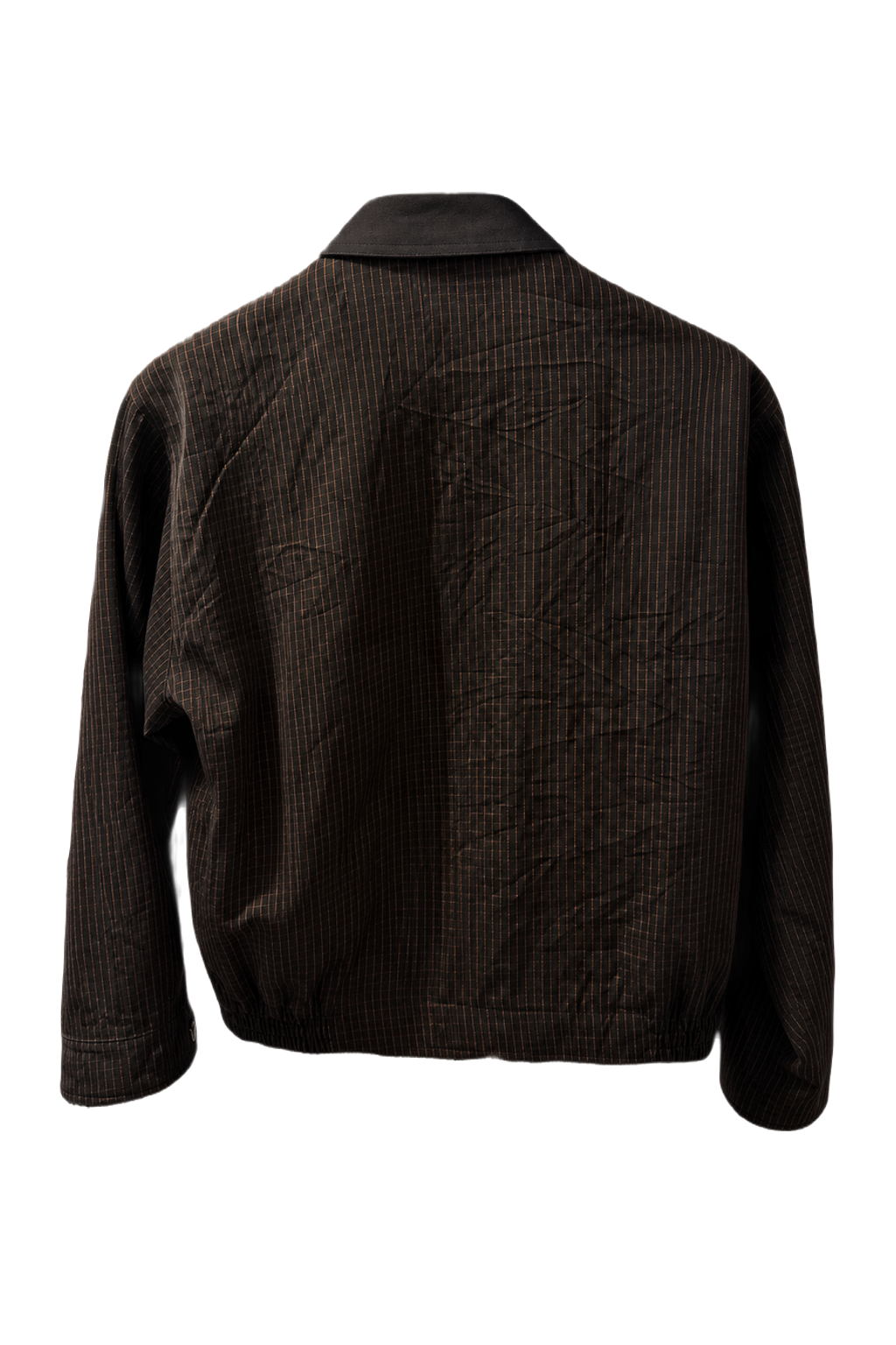 1980s Dark Brown Cotton Blend Jacket - Back View
