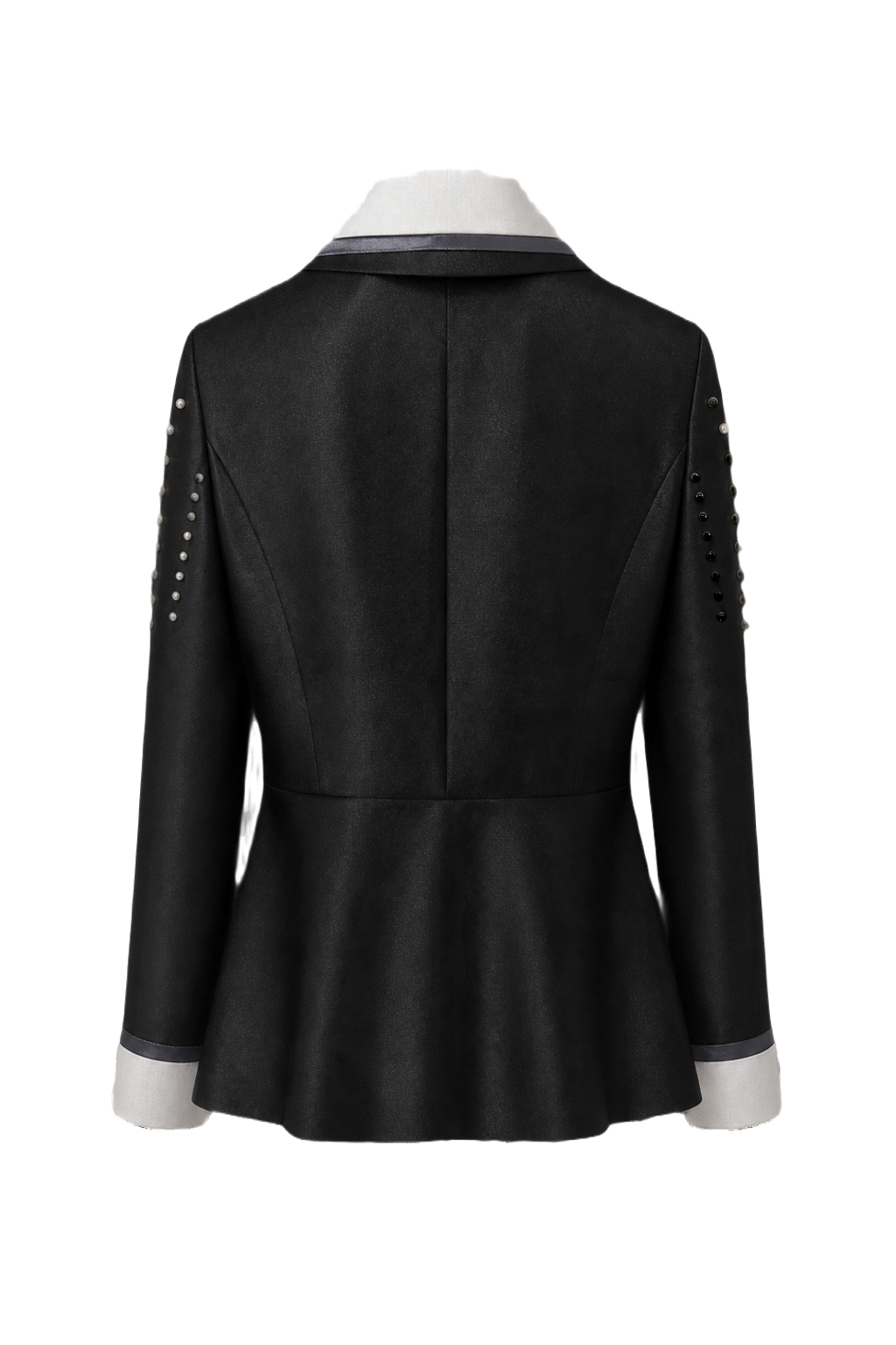 1980s Black Wool Blend Blazer - Back View