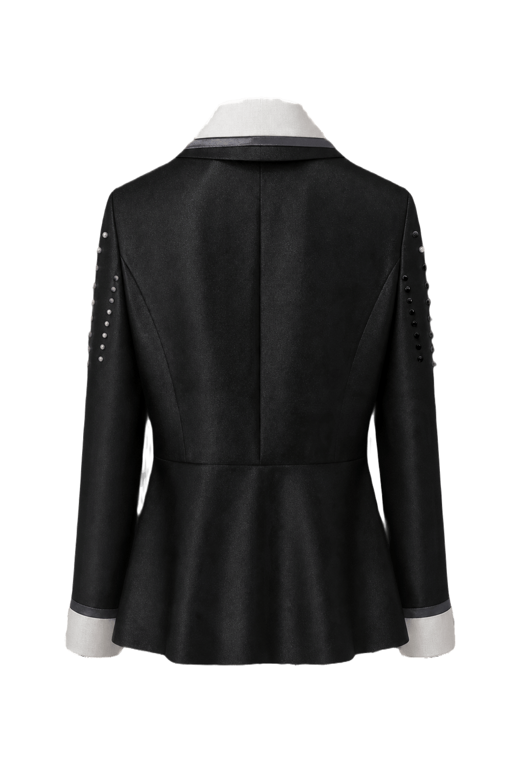 1980s Black Wool Blend Blazer - Back View