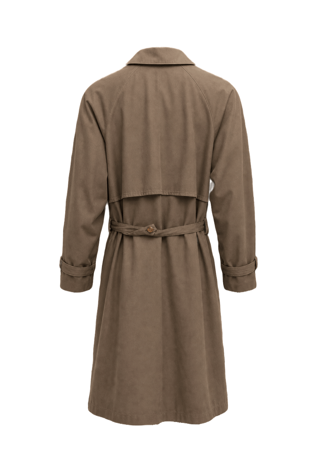 1980s Beige Cotton Blend Coat - Back View