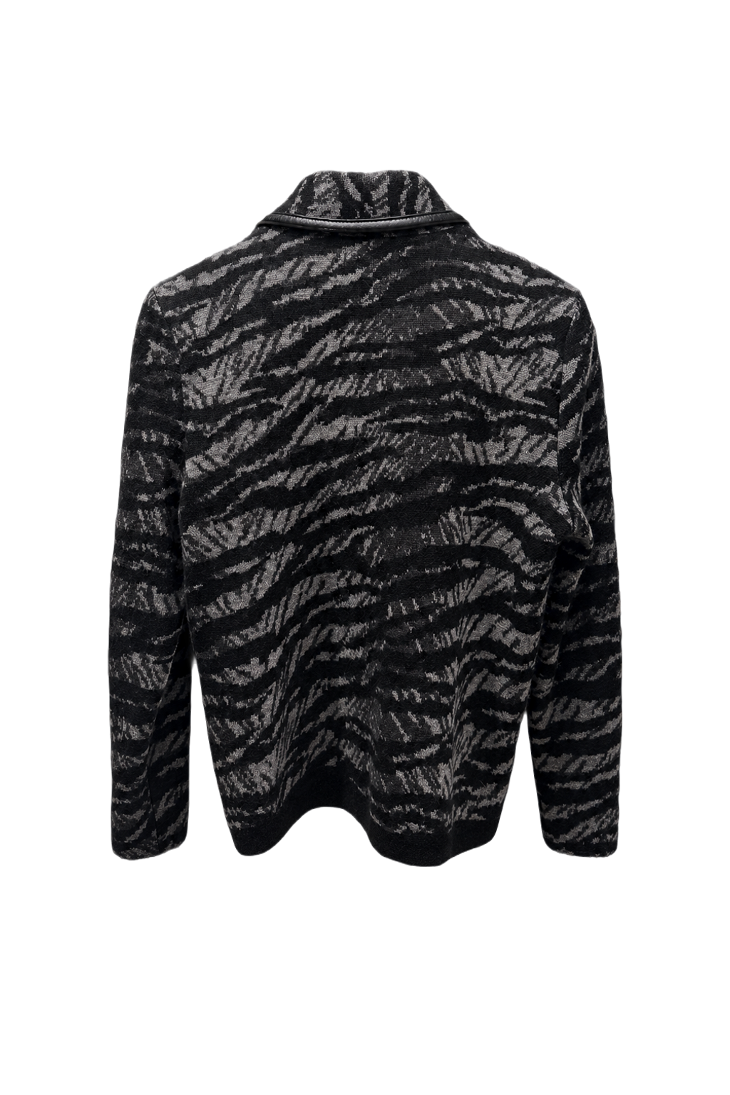 1990s Black Wool Blend Jacket - Back View