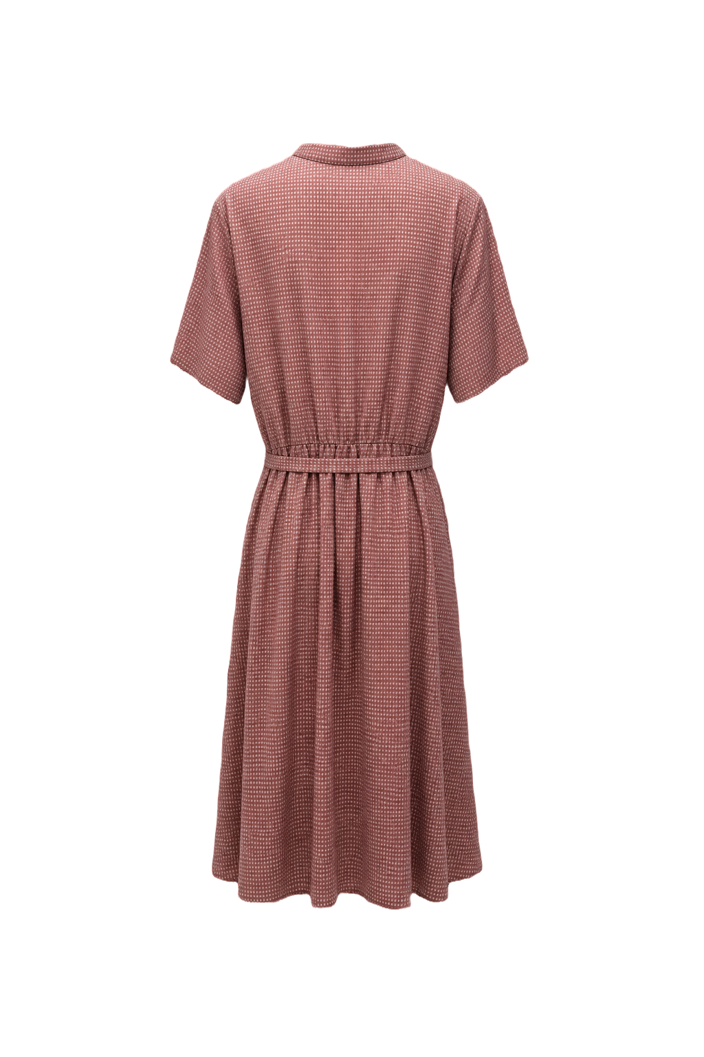 1960s Dusty Rose Pink Cotton Blend Dress - Back View