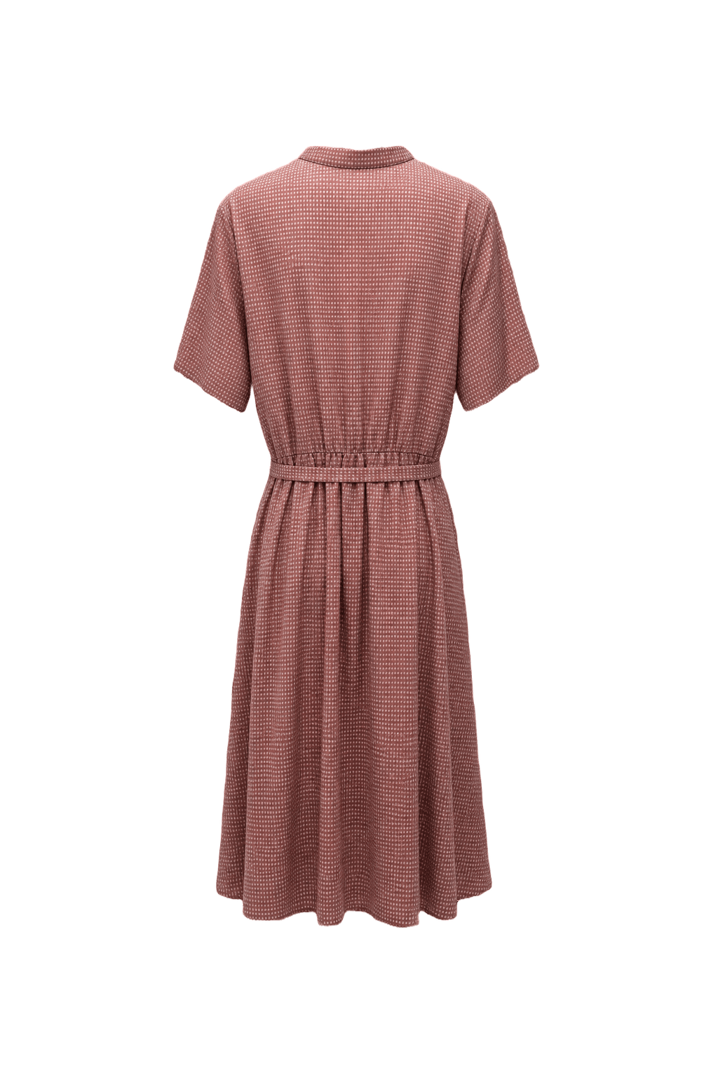 1960s Dusty Rose Pink Cotton Blend Dress - Back View