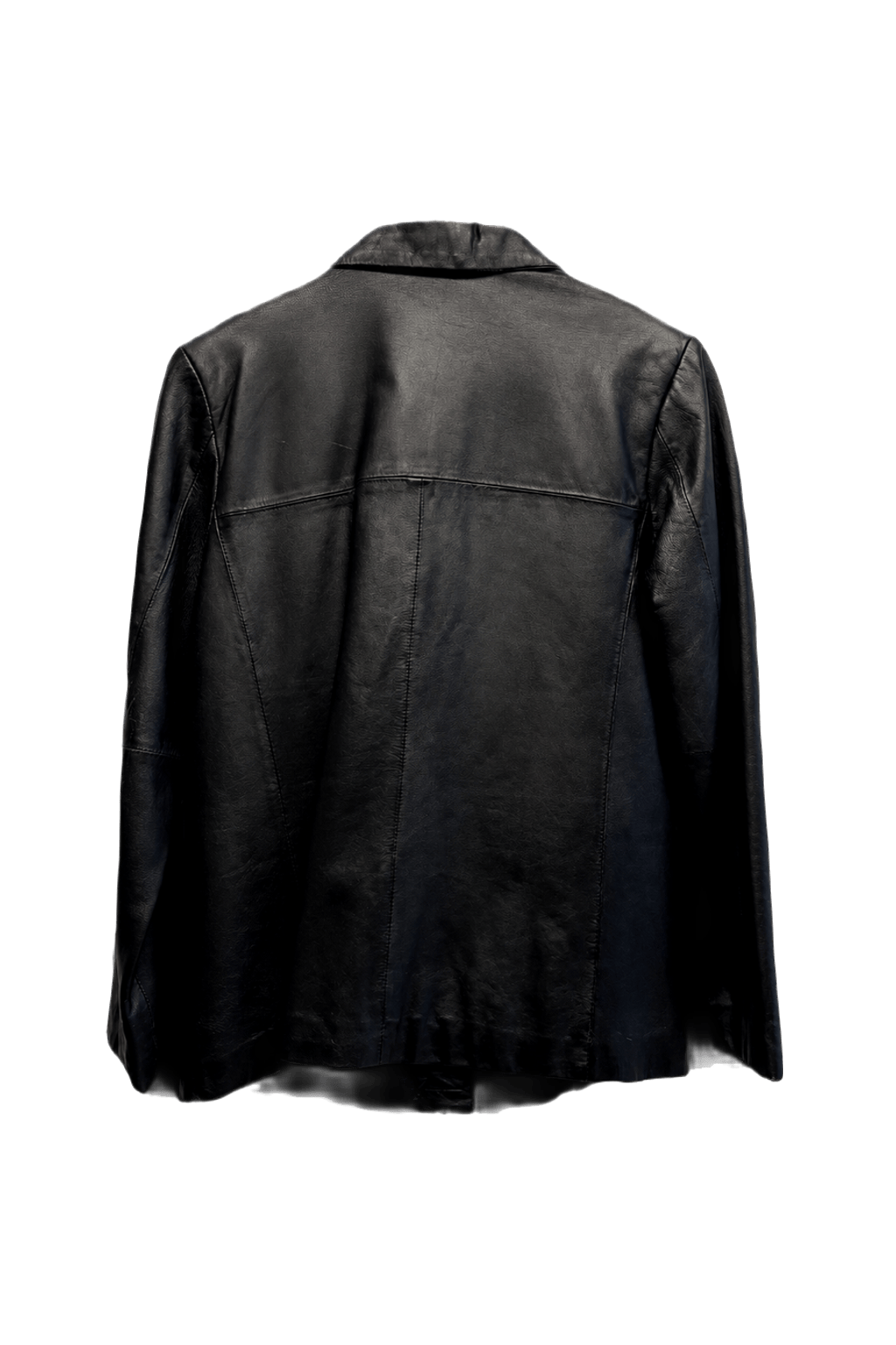 1990s Black Leather Jacket - Back View