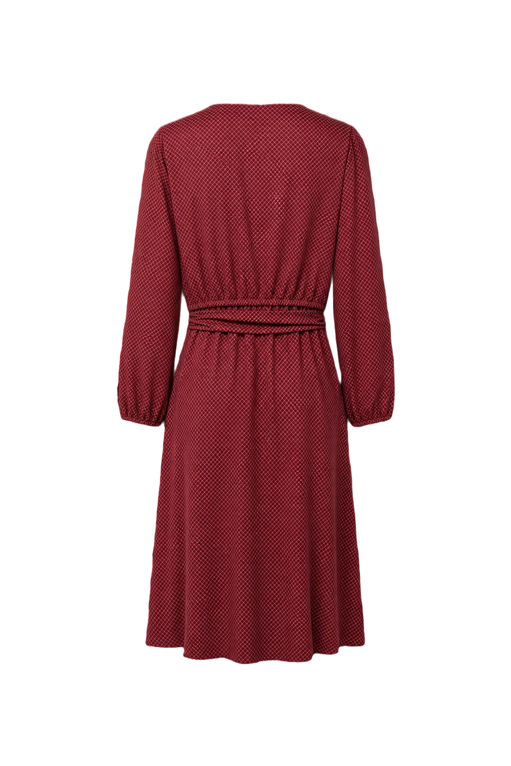 1960s Red Polyester Midi Dress - Back View