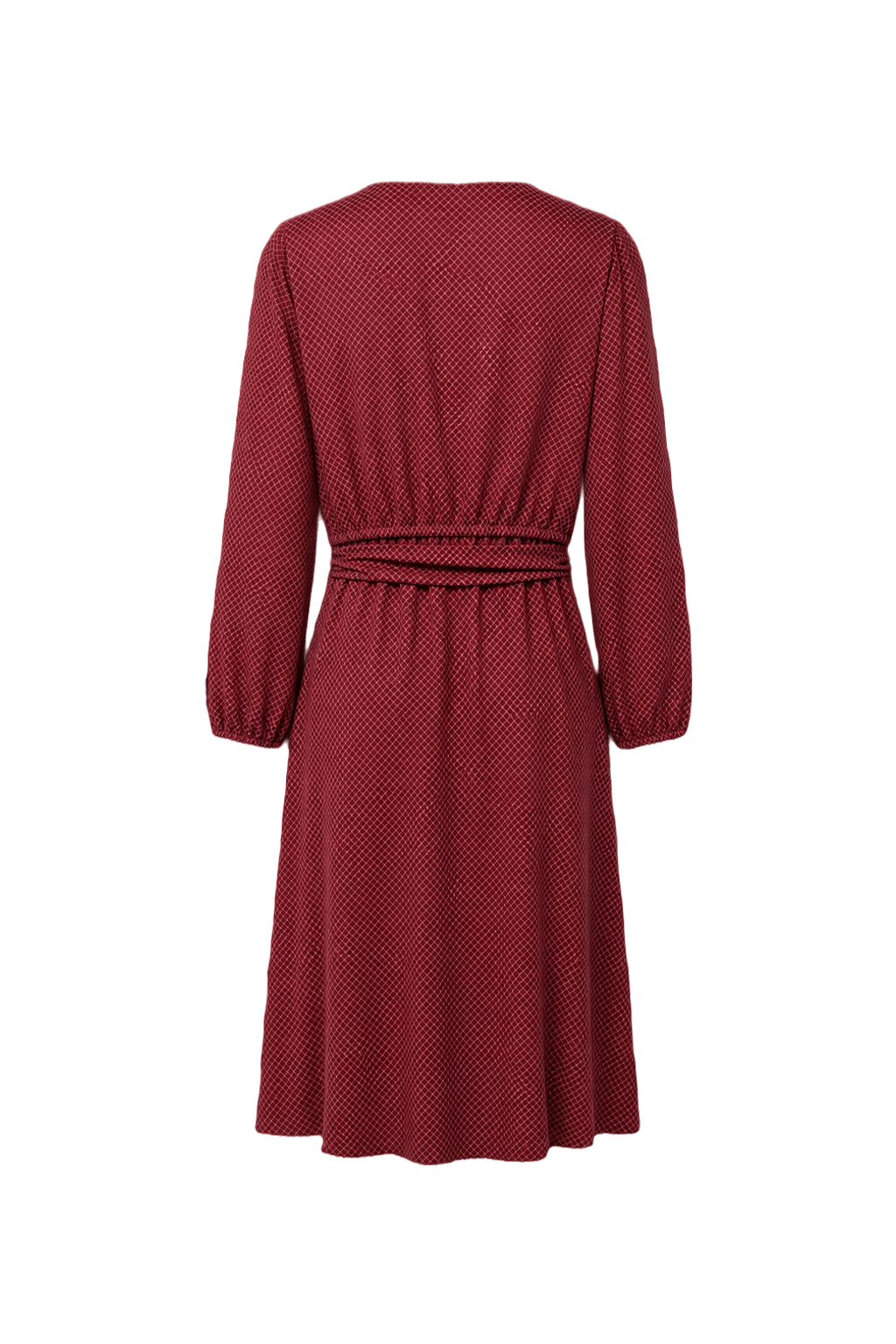 1960s Red Polyester Midi Dress - Back View
