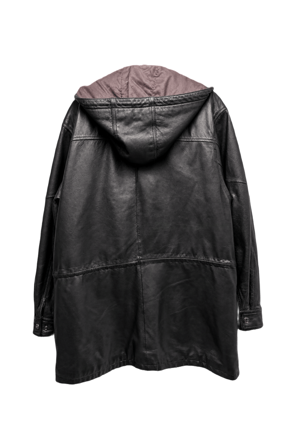 1990s Black Leather Jacket - Back View