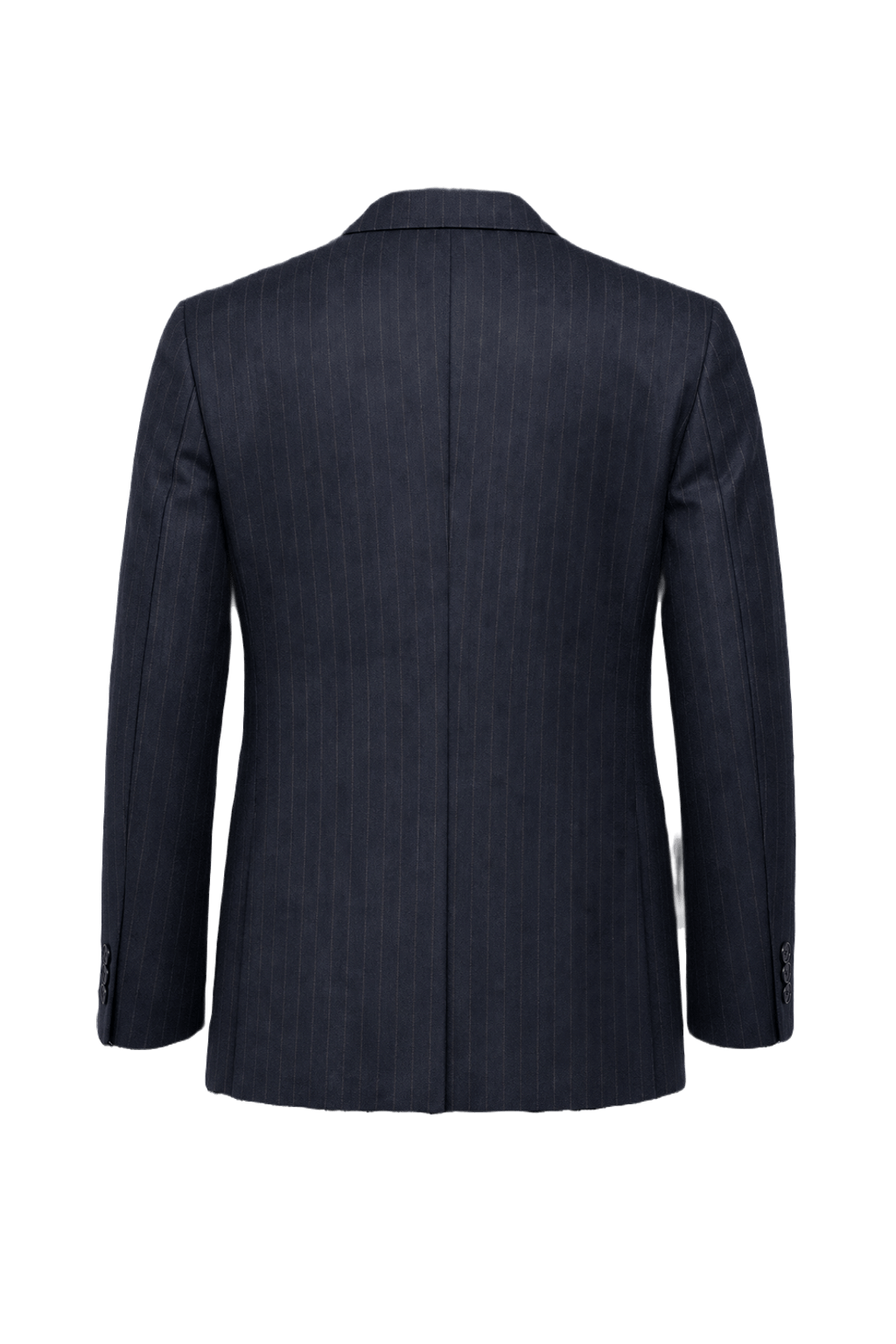1980s Navy Blue Wool Blend Blazer - Back View