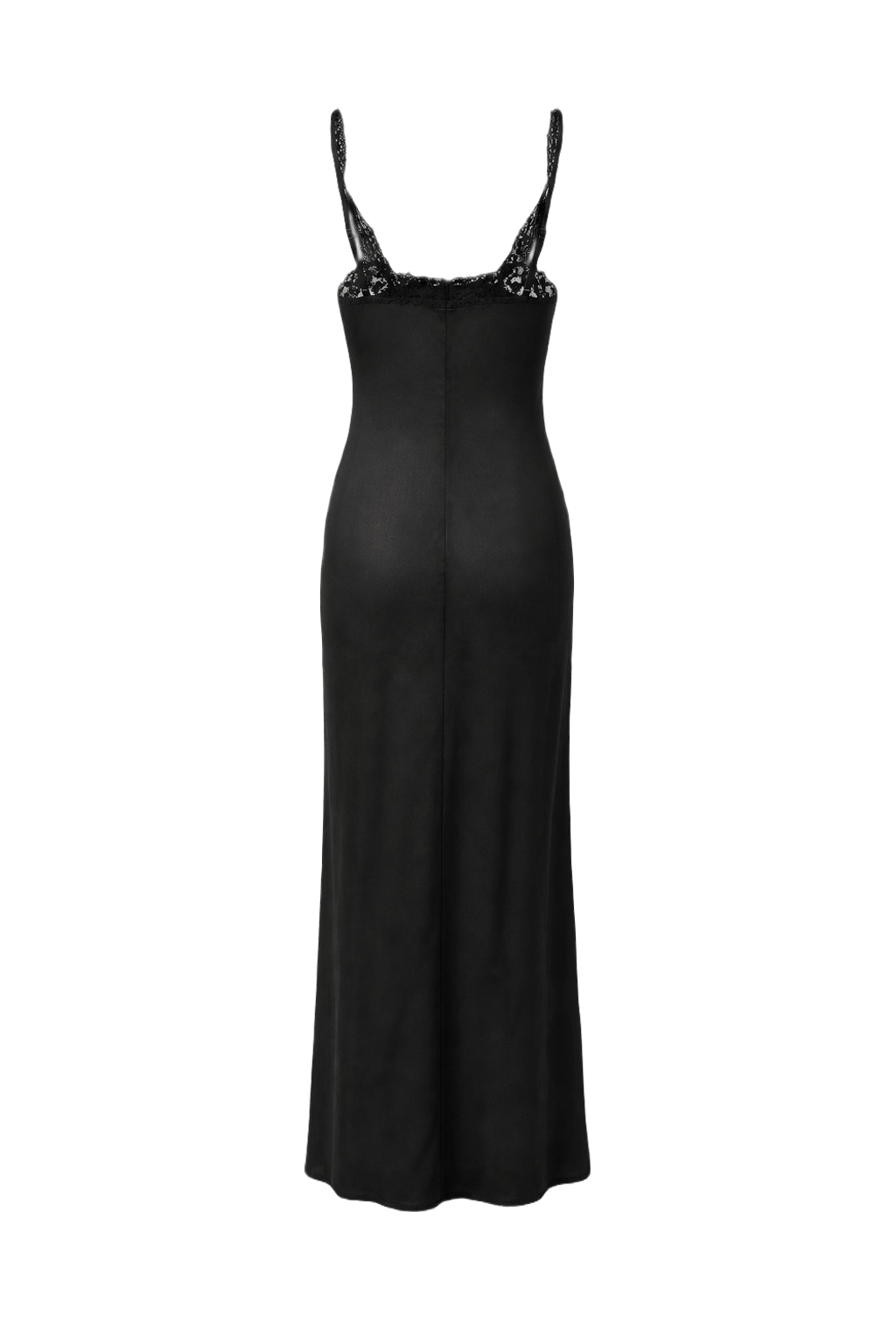 1990s Black Velvet Maxi Dress - Back View