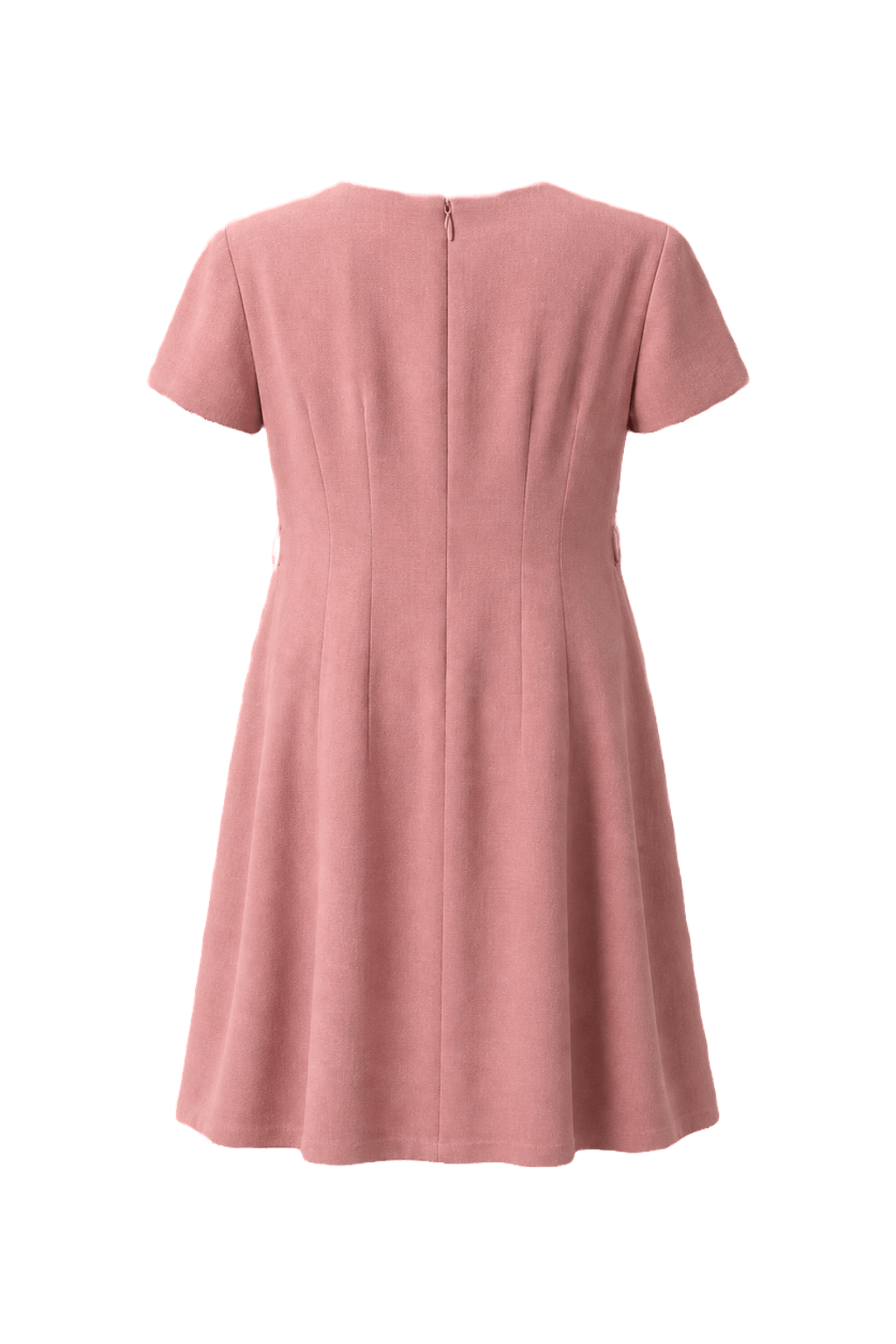 1970s Dusty Rose Pink Wool Blend Dress - Back View