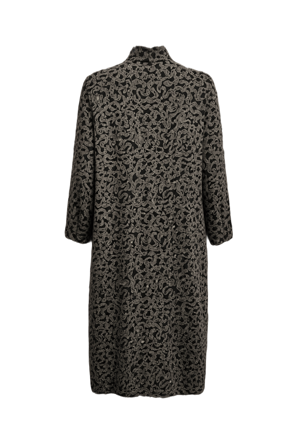 1980s Black Synthetic Blend Dress - Back View