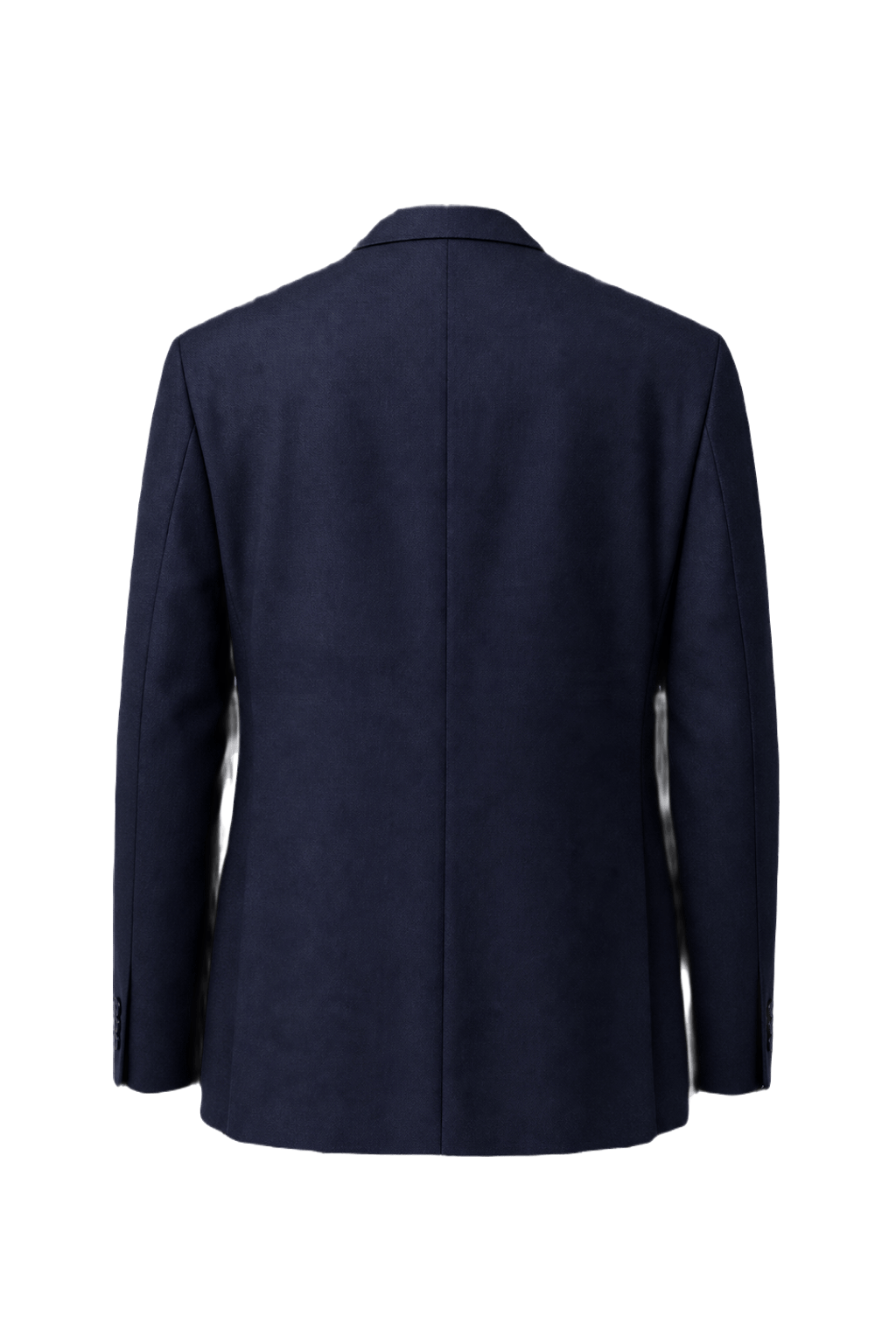 1980s Navy Blue Wool Blend Blazer - Back View