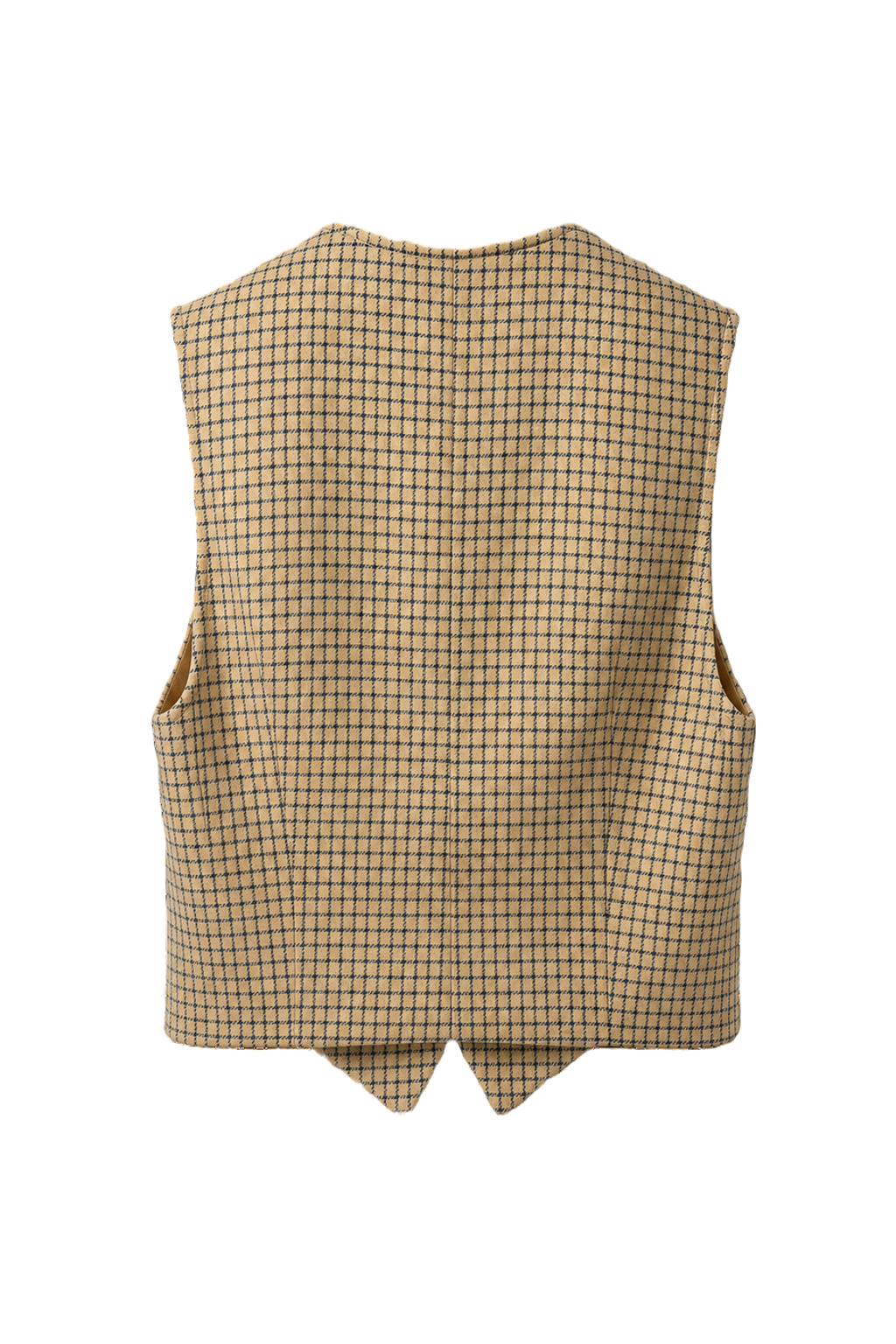 1960s Beige Wool Blend Vest - Back View