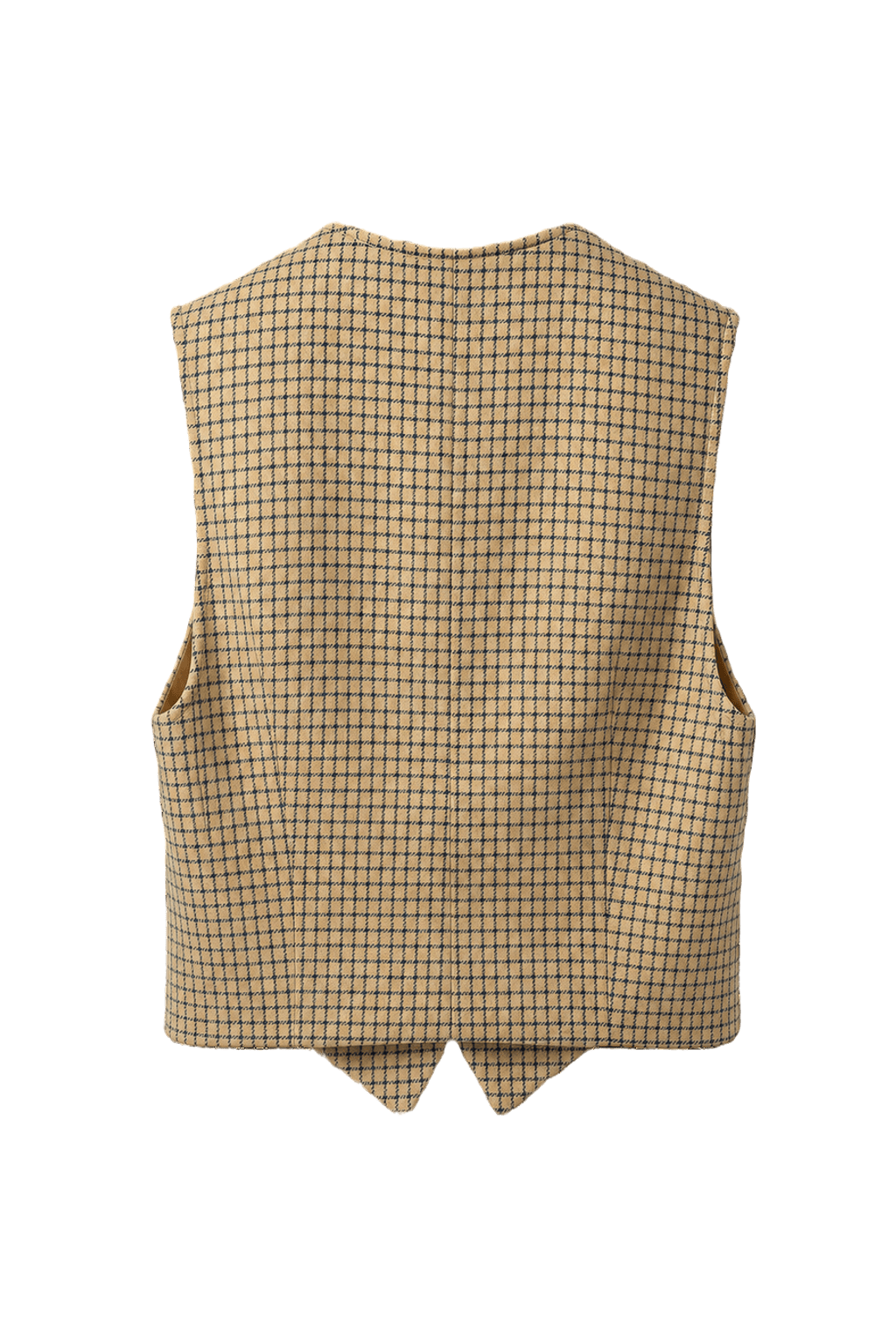 1960s Beige Wool Blend Vest - Back View