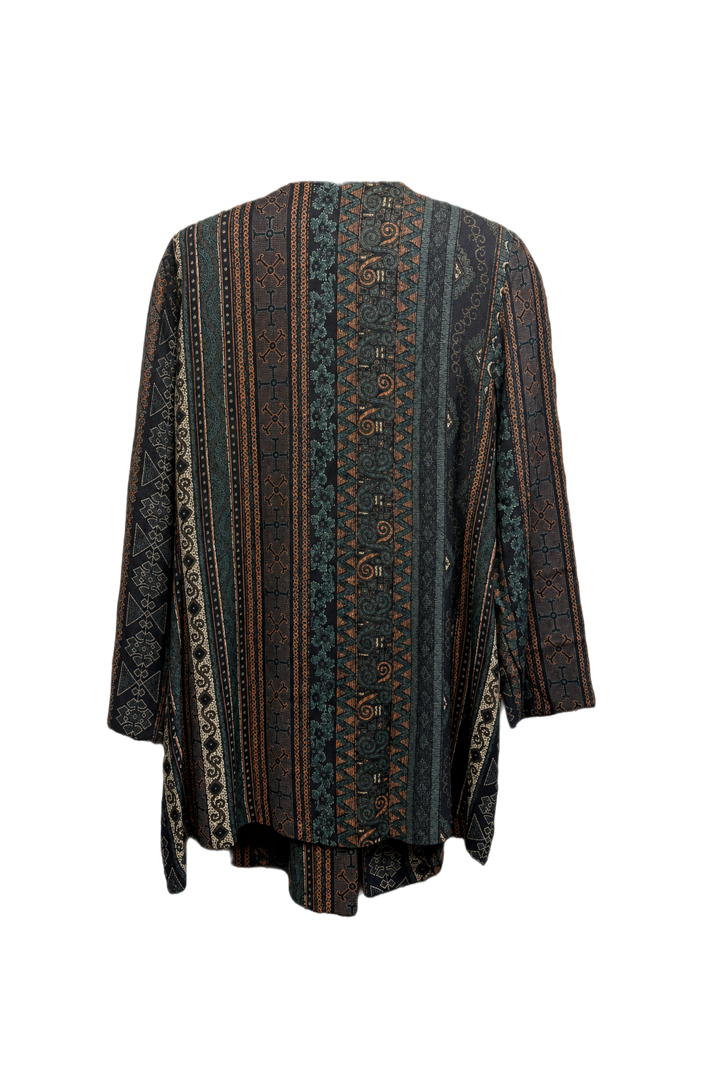 1970s Dark Green Cotton Blend Jacket - Back View