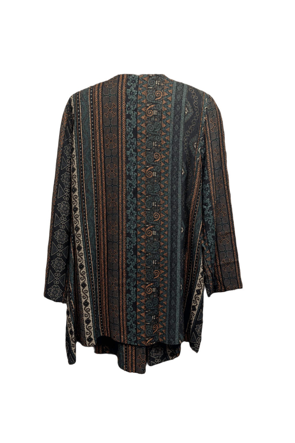 1970s Dark Green Cotton Blend Jacket - Back View