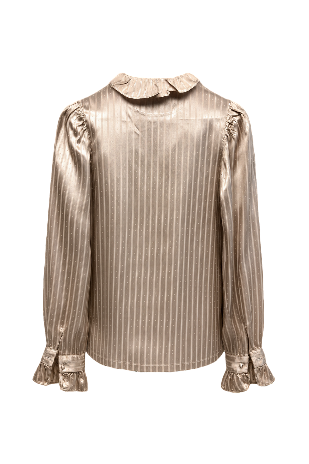 1980s Champagne Satin Blouse - Back View