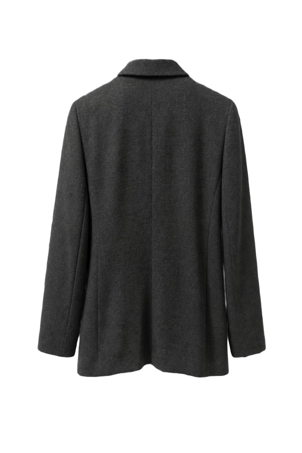 1990s Dark Grey Wool Blend Blazer - Back View