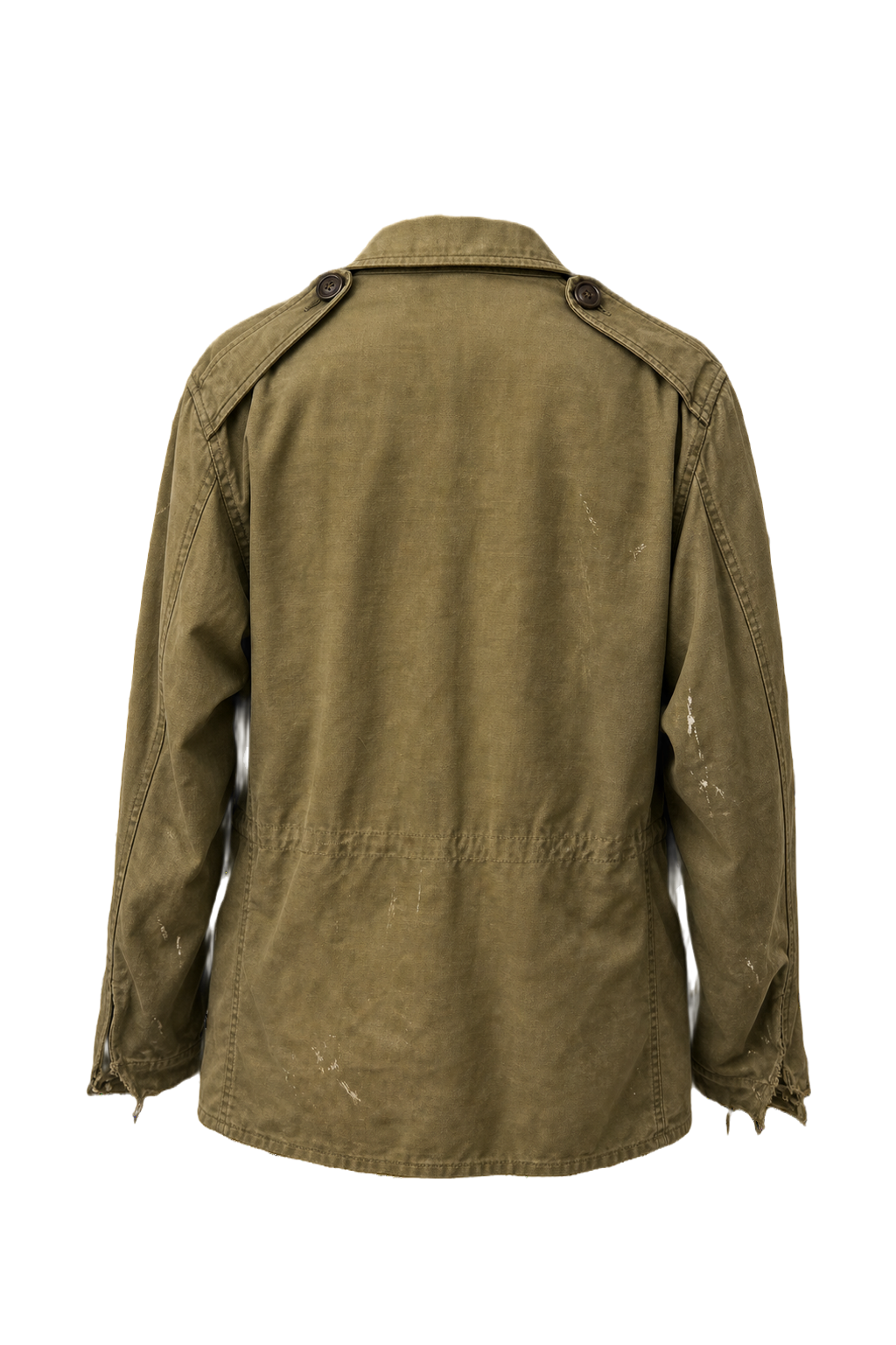 1940s Olive Green Cotton Canvas Jacket - Back View