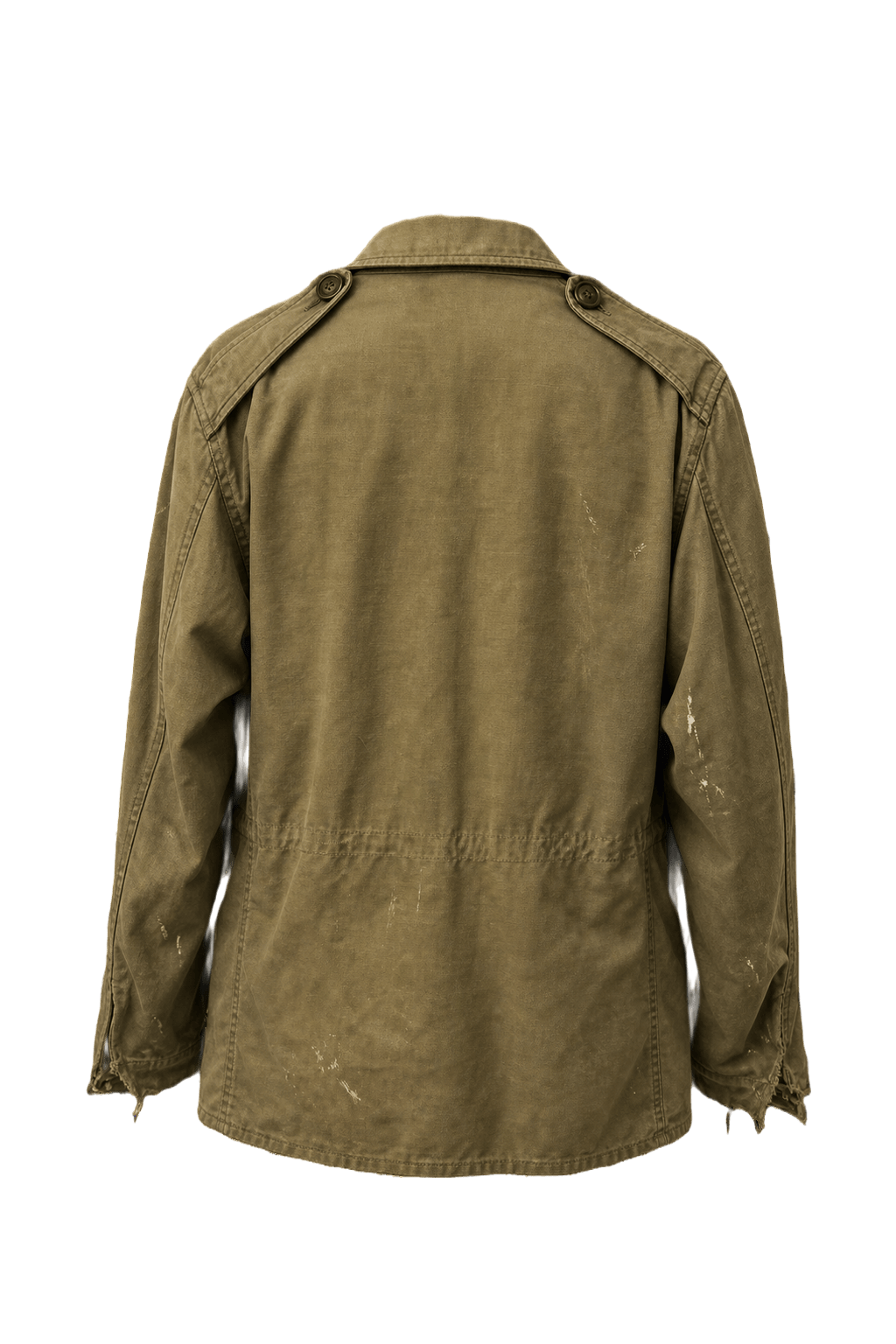 1940s Olive Green Cotton Canvas Jacket - Back View