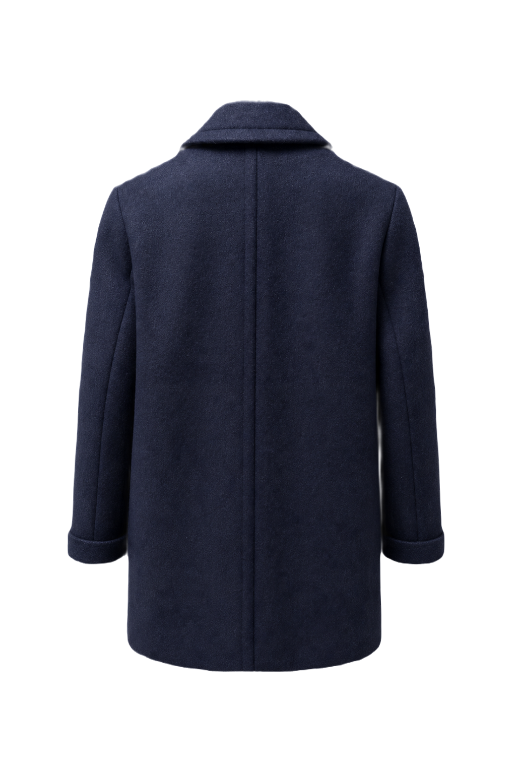 1970s Navy Blue Wool Coat - Back View