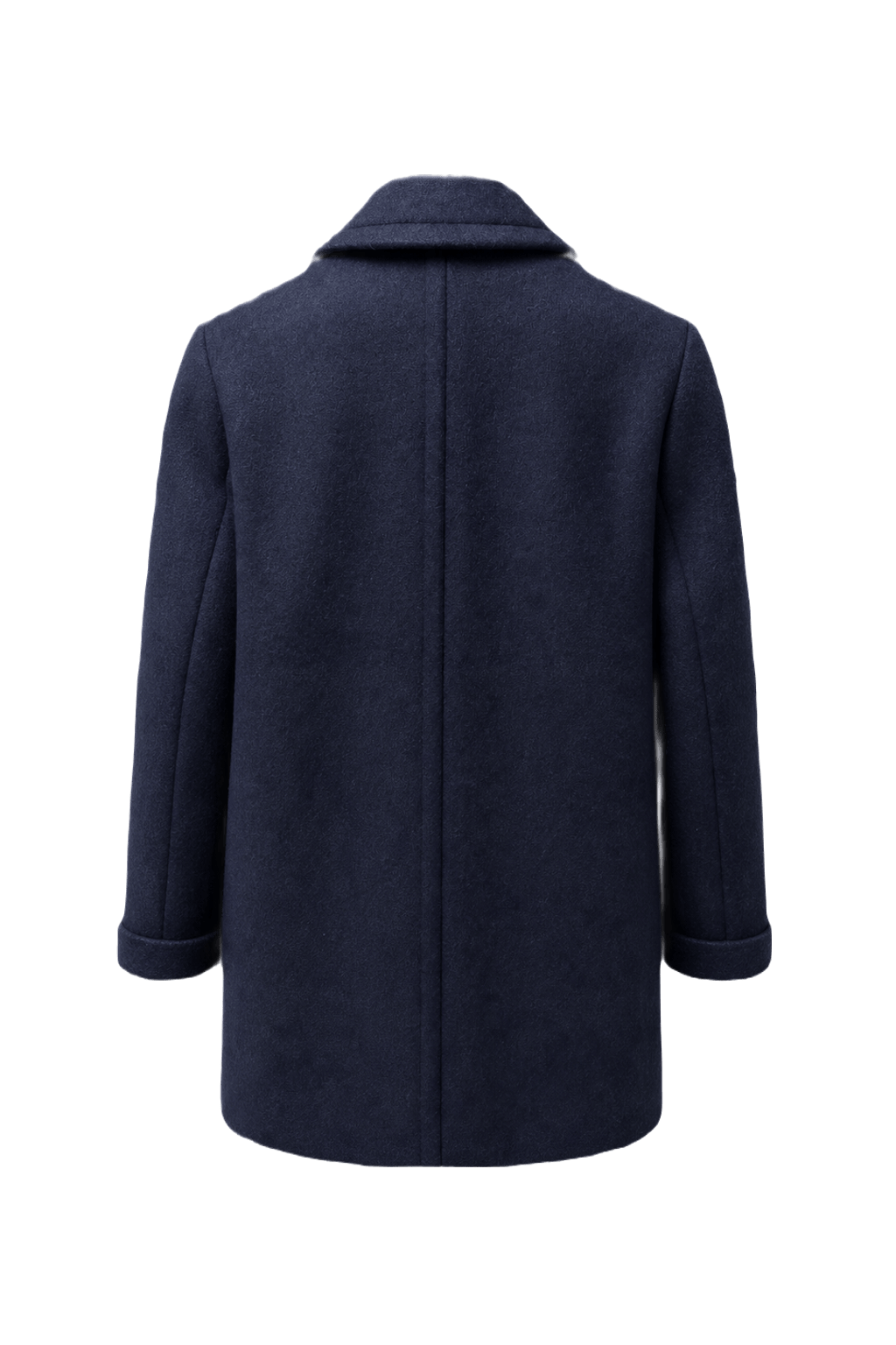 1970s Navy Blue Wool Coat - Back View