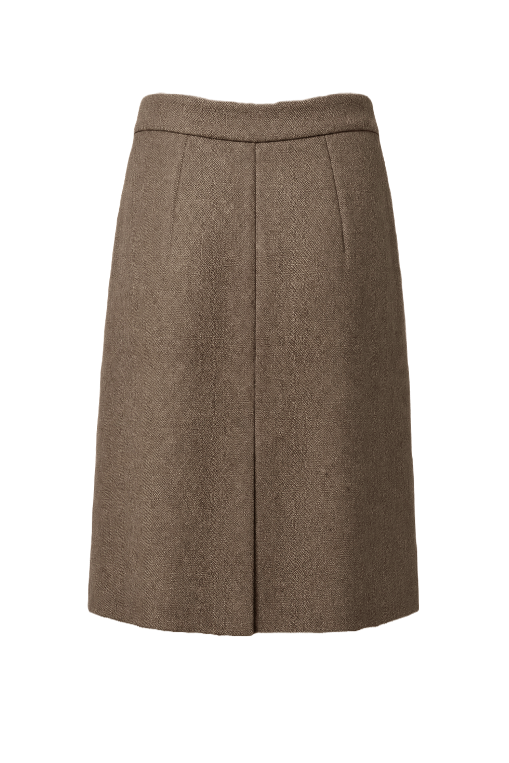 1980s Taupe Wool Skirt - Back View