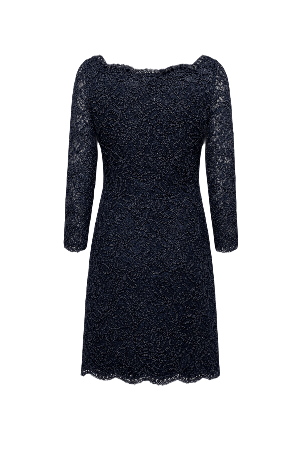 1980s Navy Blue Lace Dress - Back View