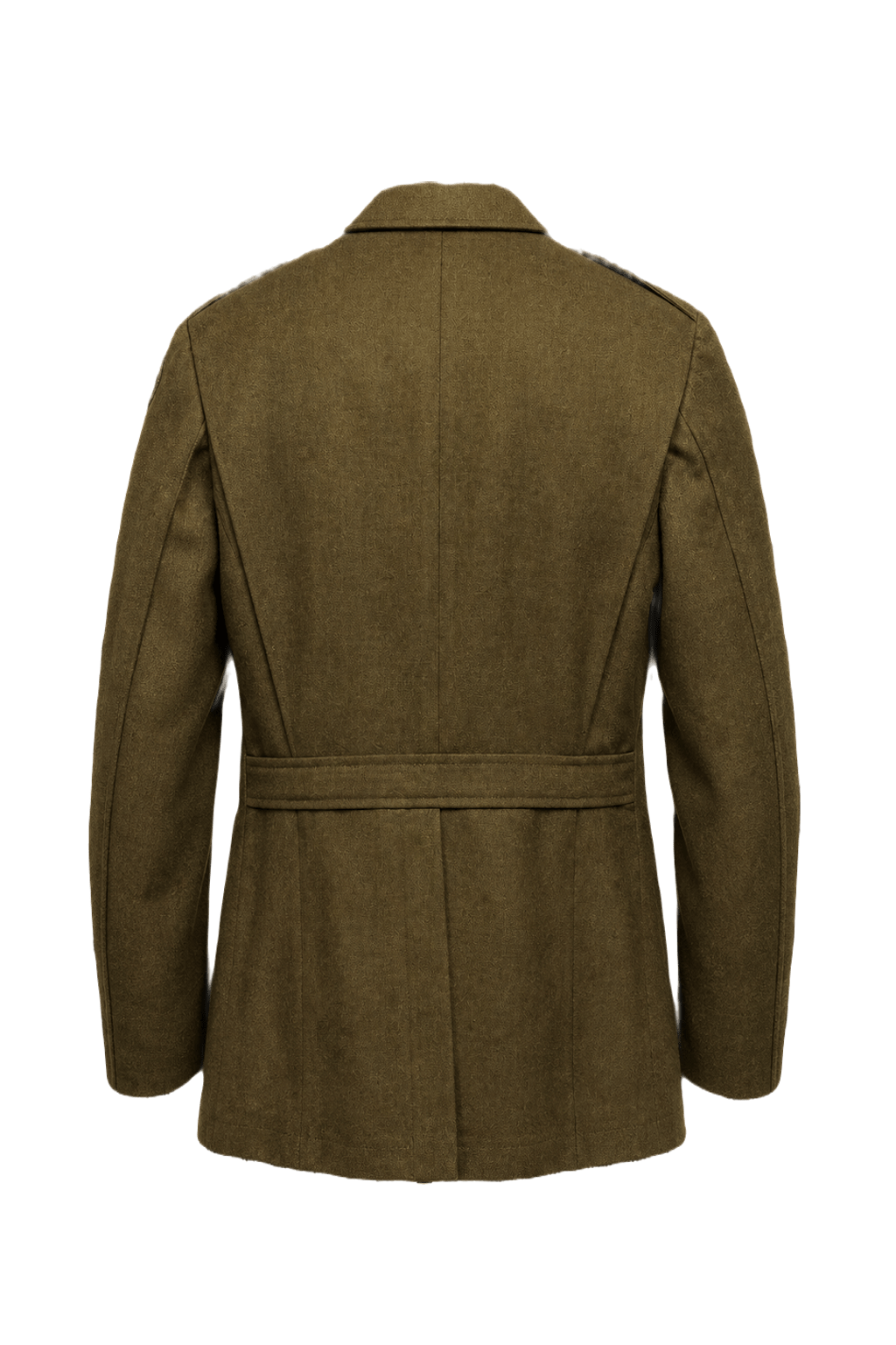 1940s Olive Green Wool Military Jacket - Back View