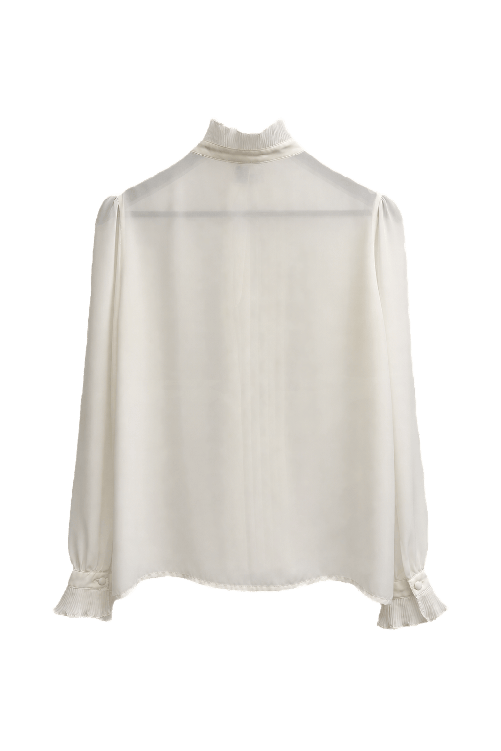 1990s Cream Polyester Blouse - Back View