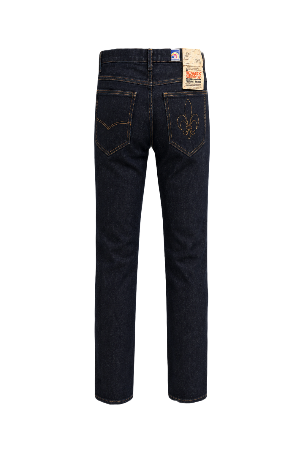 1970s Dark Blue Cotton Denim Jeans - Back View