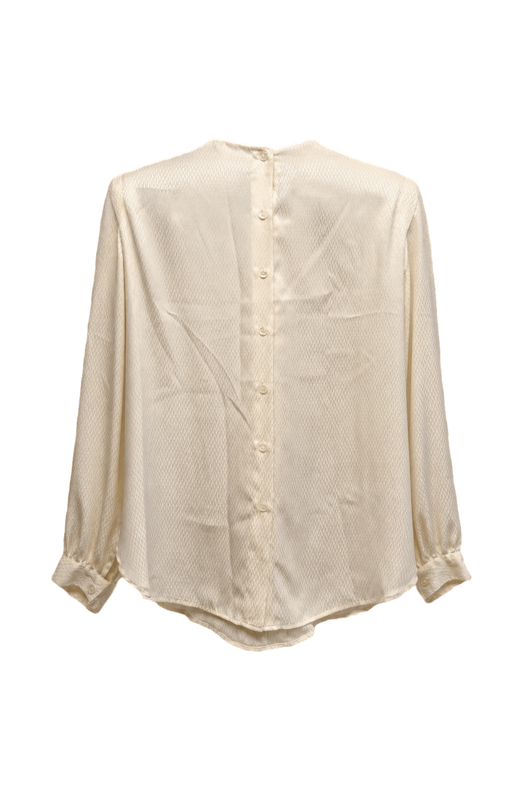 1980s Cream Silk Blend Blouse - Back View
