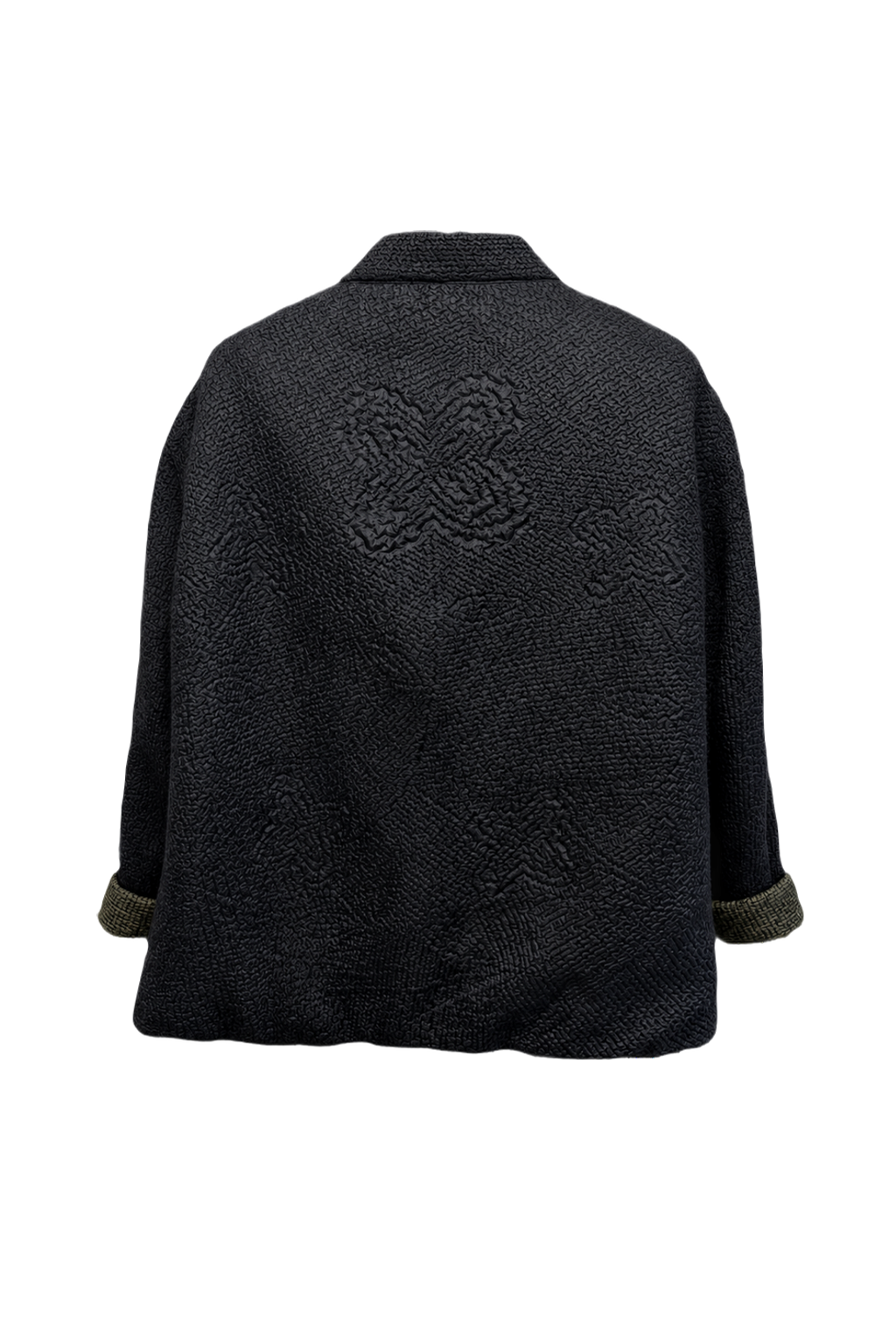 1990s Dark Gray Wool Blend Jacket - Back View