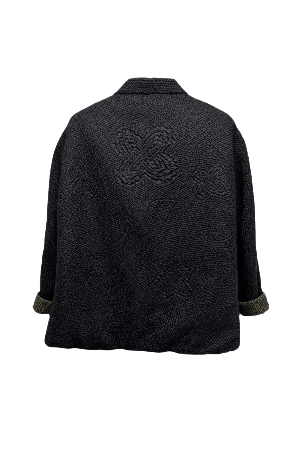 1990s Dark Gray Wool Blend Jacket - Back View