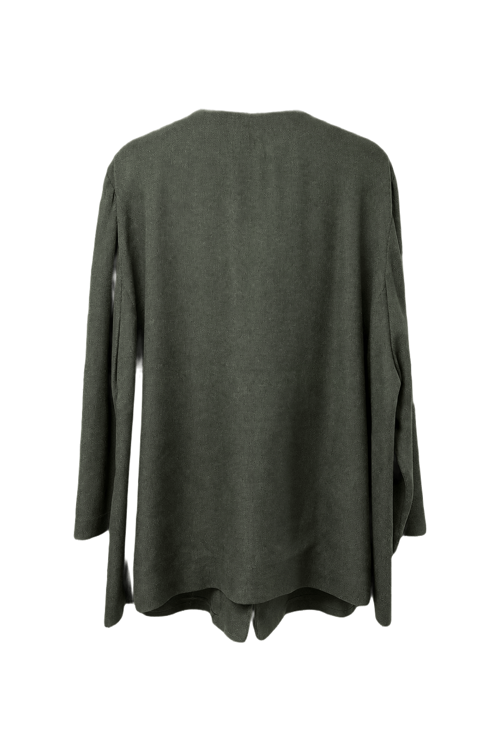 1990s Dark Green Wool Blend Coat - Back View