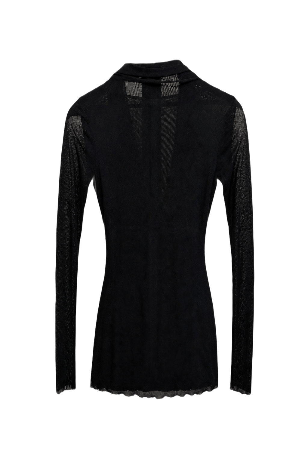 1990s Black Polyester Blend Top - Back View