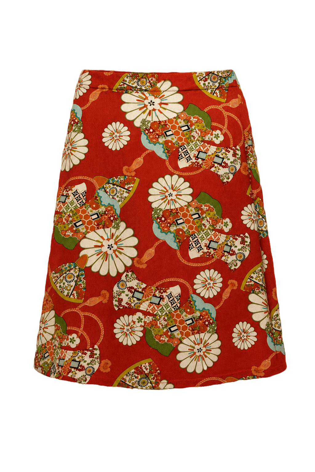 1970s Red Cotton Skirt - Back View