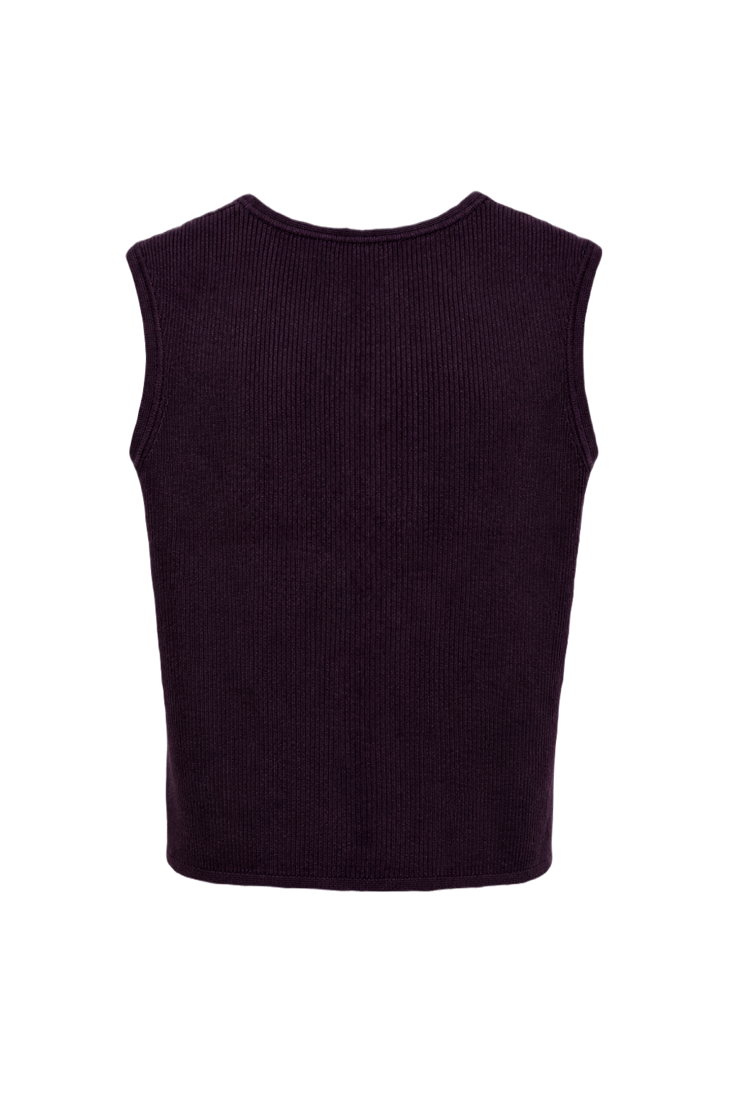1990s Dark Plum Wool Blend Tank Top - Back View