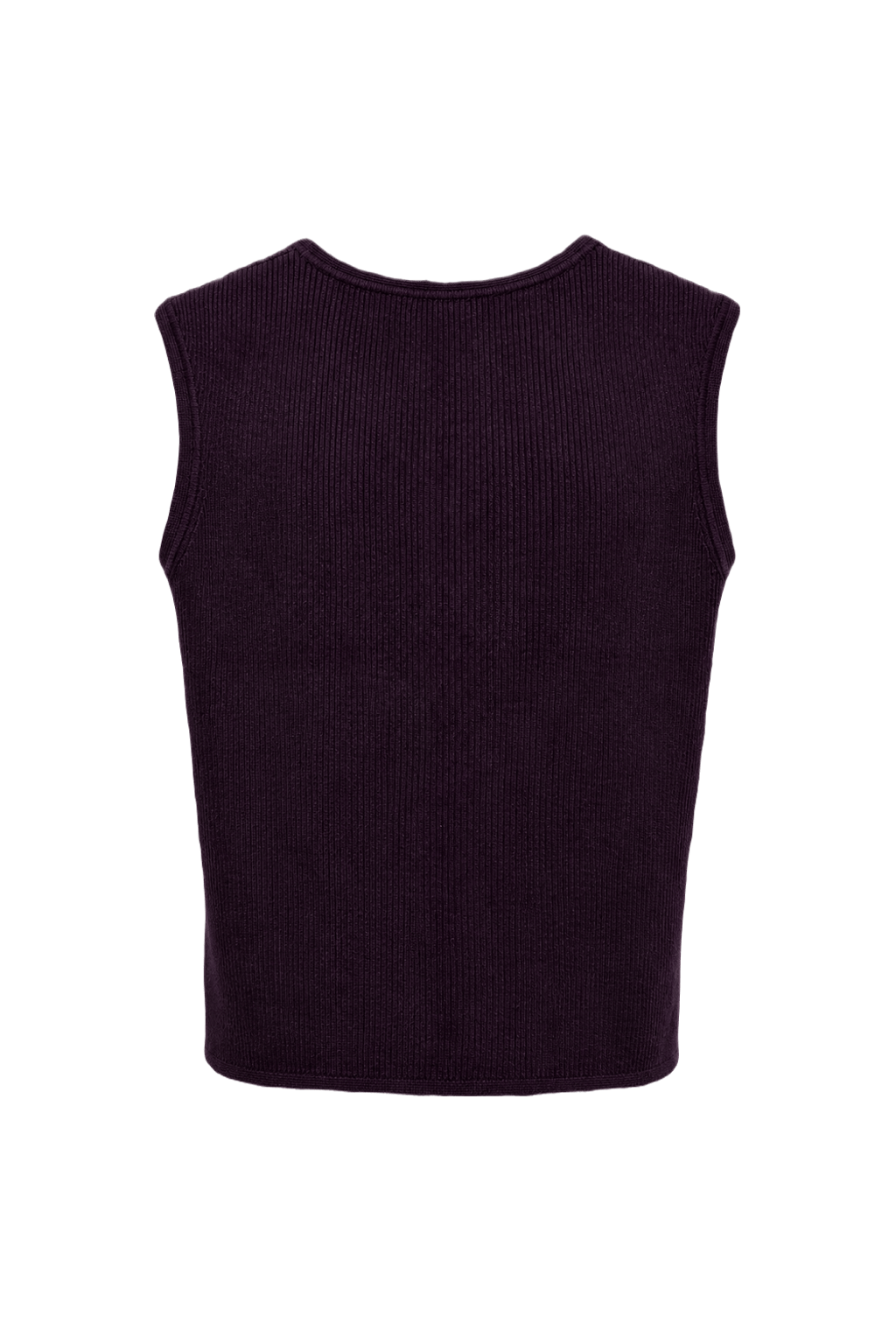 1990s Dark Plum Wool Blend Tank Top - Back View