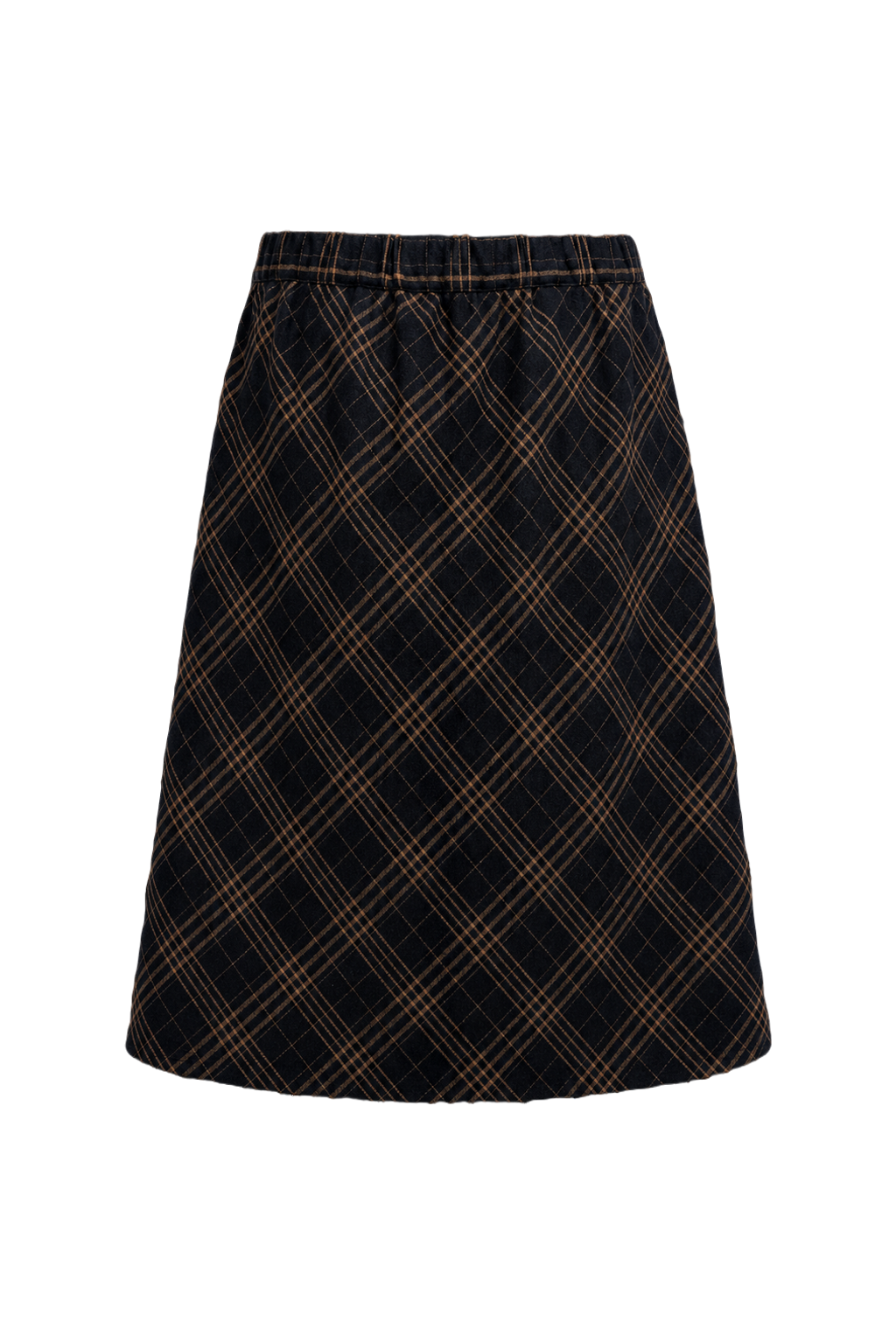 1940s Navy Cotton Blend Skirt - Back View