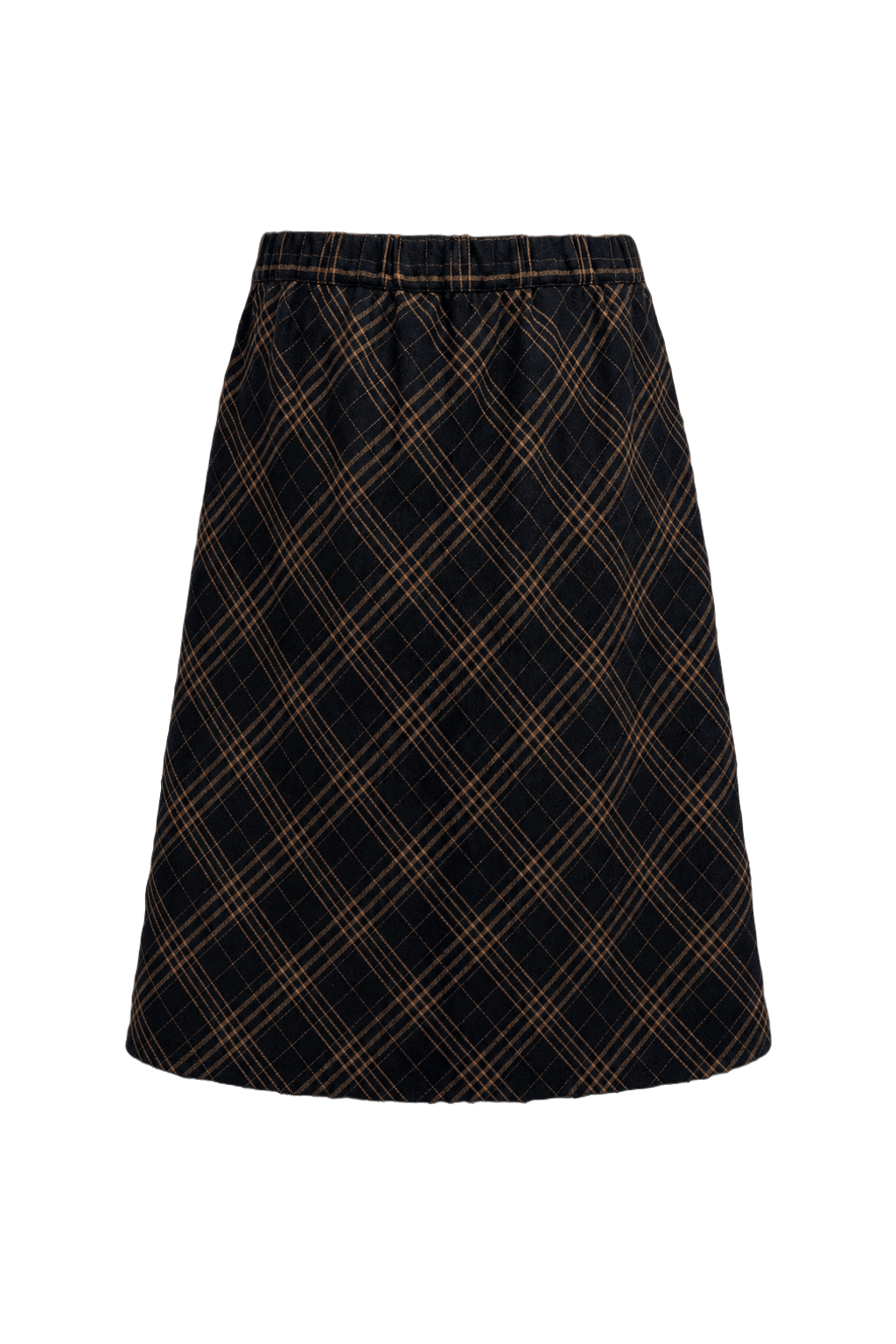 1940s Navy Cotton Blend Skirt - Back View
