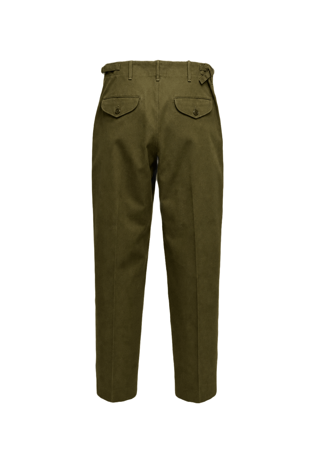 1940s Olive Green Cotton Trousers - Back View