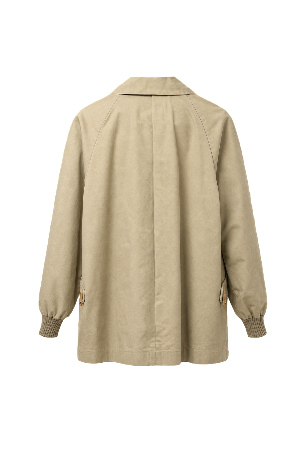 1970s Beige Cotton Blend Coat - Back View