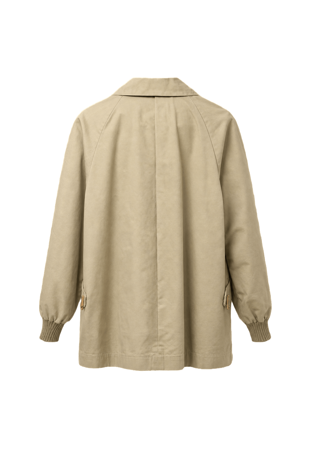 1970s Beige Cotton Blend Coat - Back View