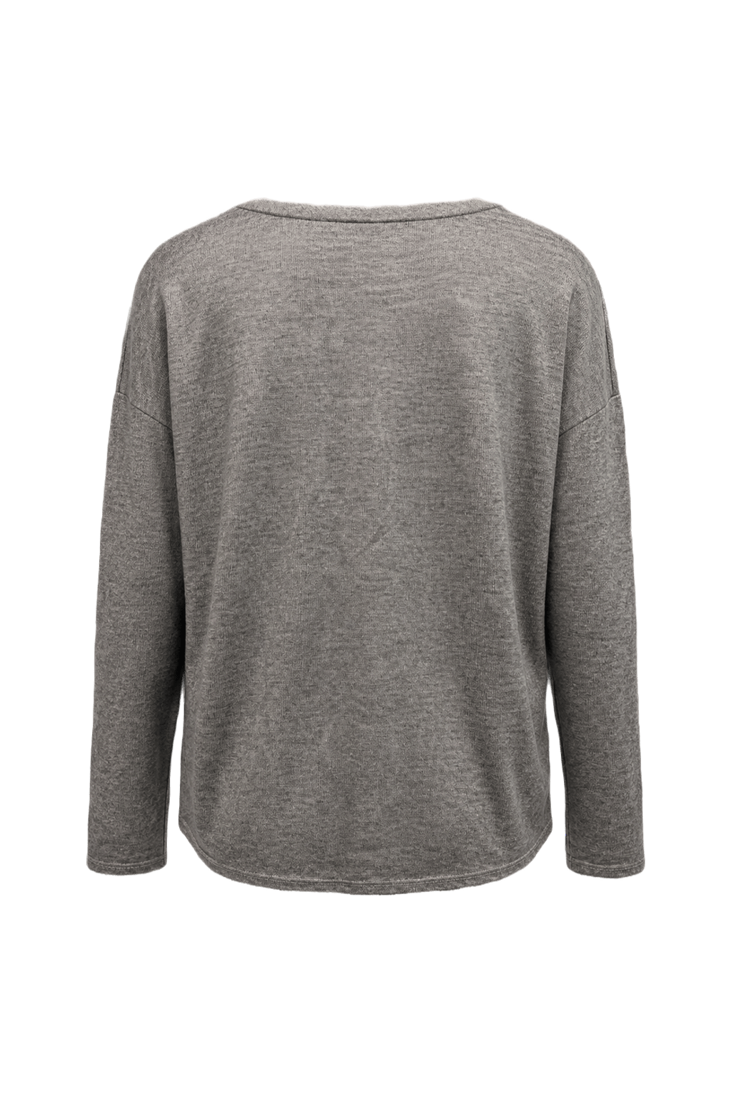 1980s Grey Cotton Long-Sleeve Shirt - Back View