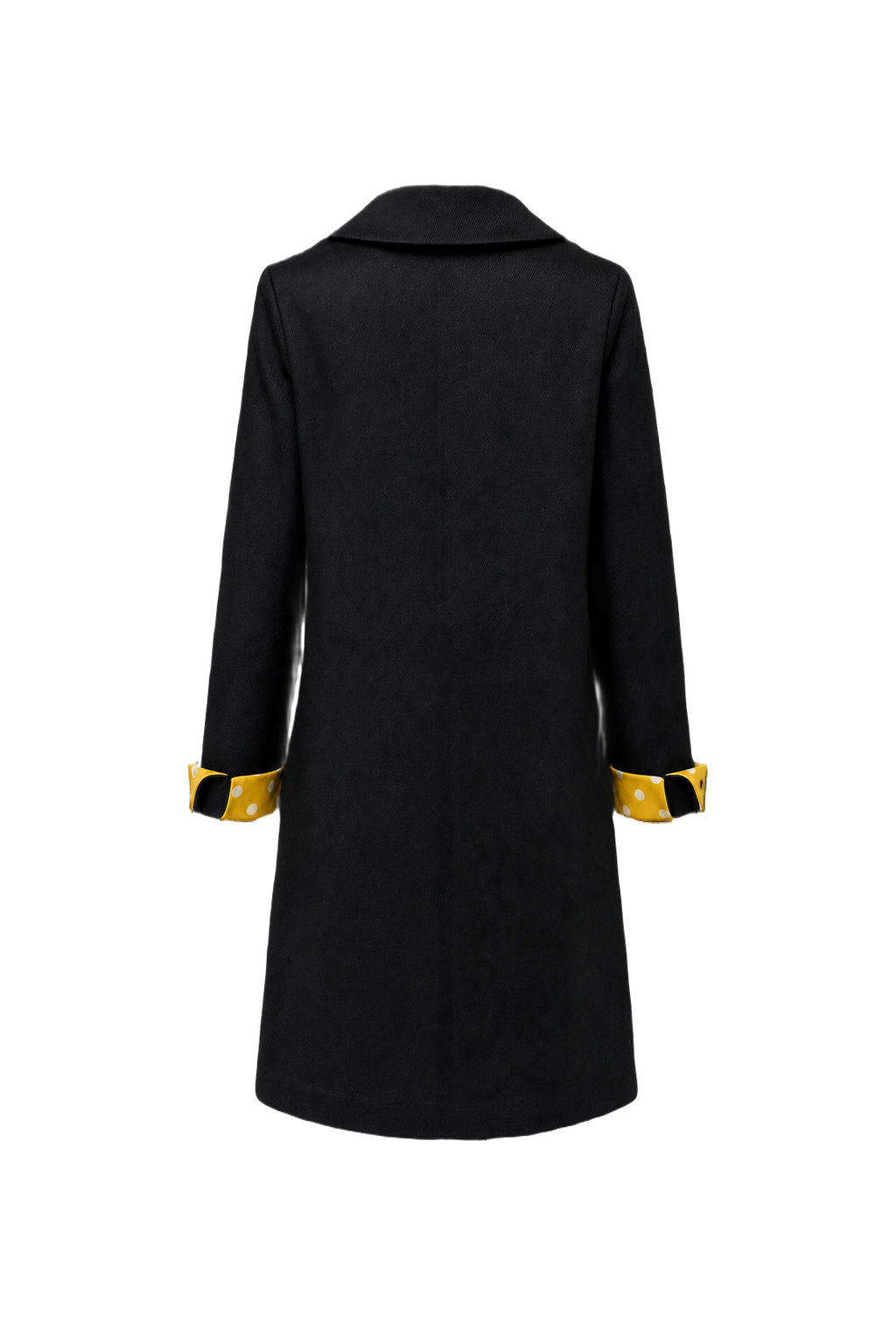 1970s Black Polyester Shift Dress - Back View