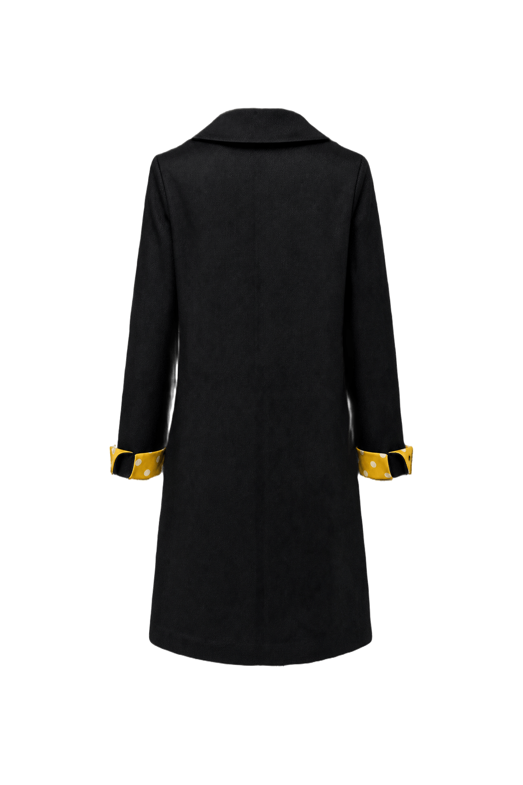 1970s Black Polyester Shift Dress - Back View