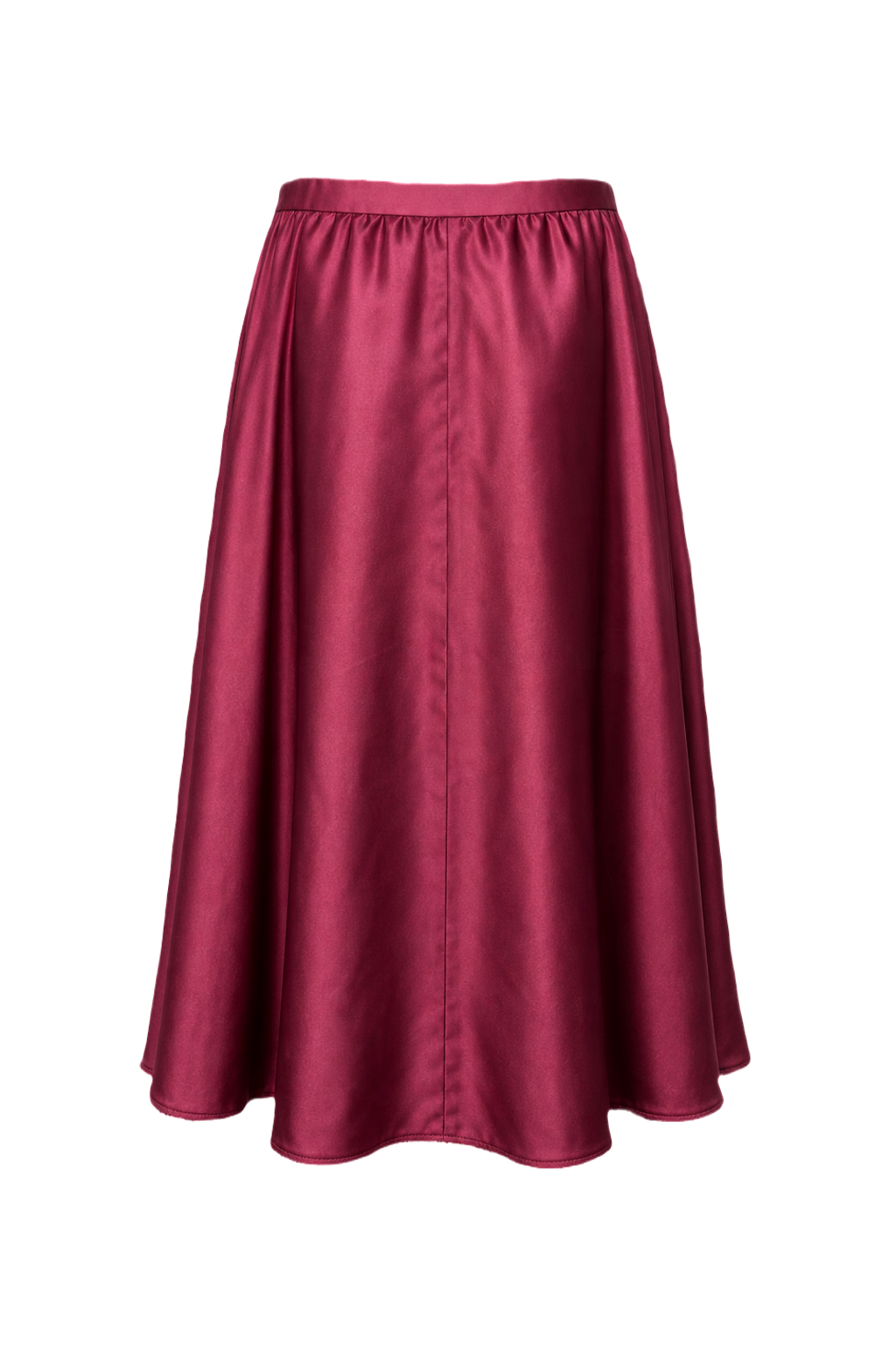 1970s Burgundy Satin Skirt - Back View