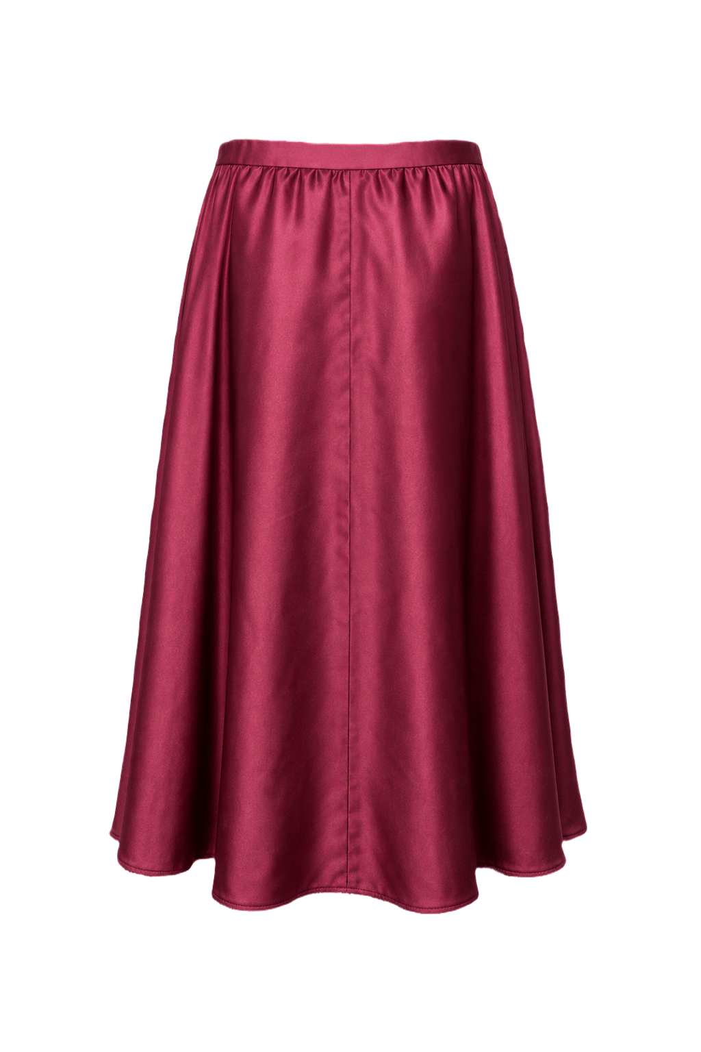 1970s Burgundy Satin Skirt - Back View