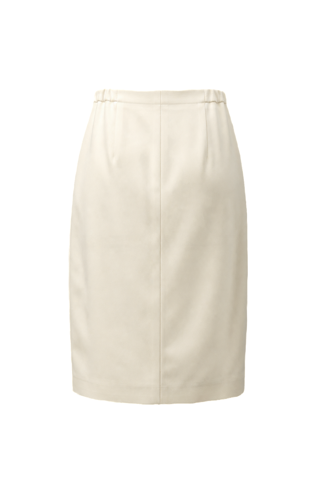 1980s Cream Polyester Skirt - Back View